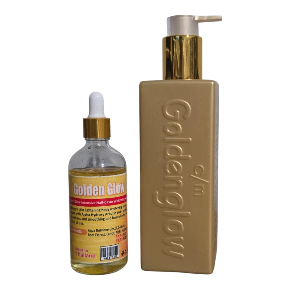 Golden Glow Caviar Gold Brightening Repair Lotion, Serum, Shower Bath 3pcs