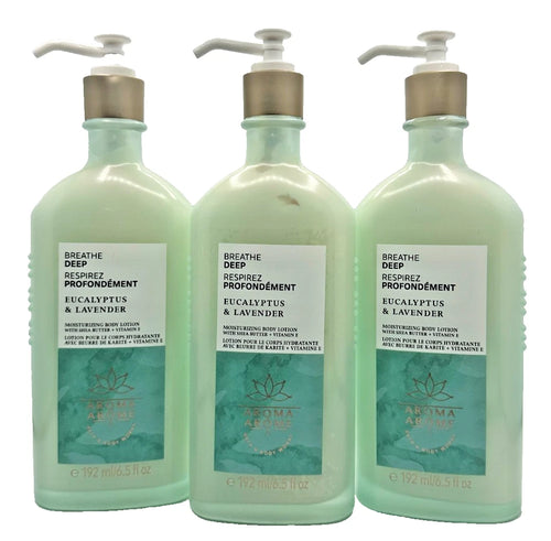 Bath & Body Works Breathe Deep Eucalyptus Lavender Body Lotion 8oz – 3 Pack Moisturizing Body Lotion
