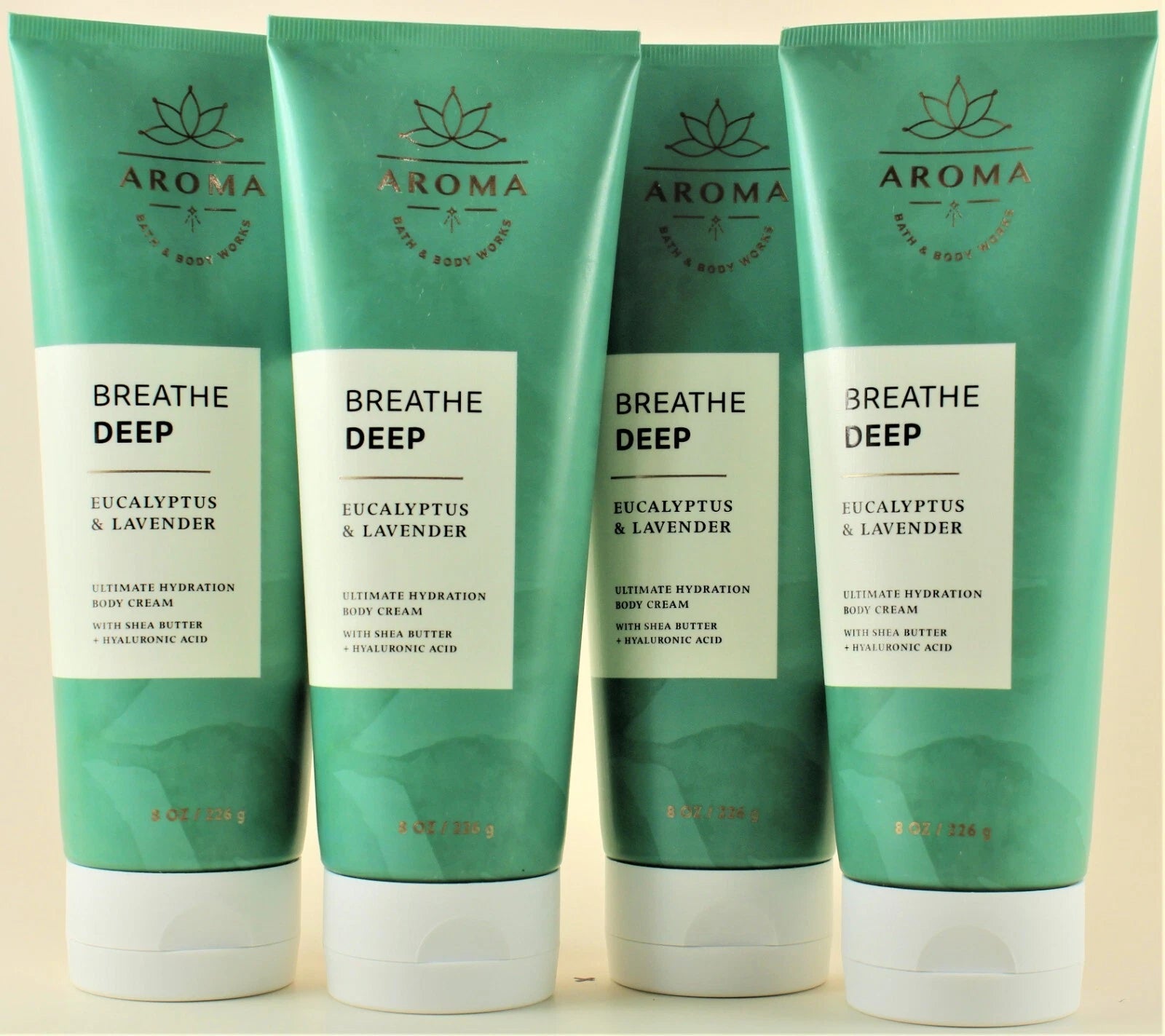 QTY 4 - Bath & Body Works BREATHE DEEP EUCALYPTUS LAVENDER Body Cream Lotion 8z